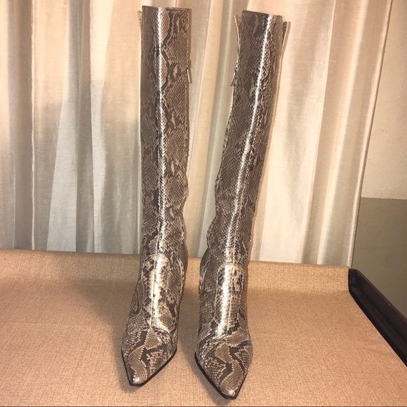 Sergio Rossi Boots Python Snakeskin Knee High 40 - Picture 2 of 16